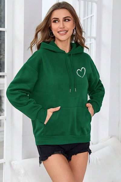 uyguntarz Unisex φούτερ με στάμπα με καρδιά