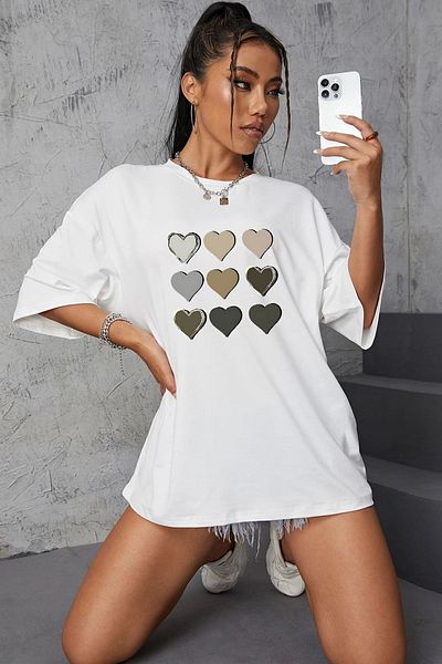 uyguntarz Unisex tričko s potiskem srdce