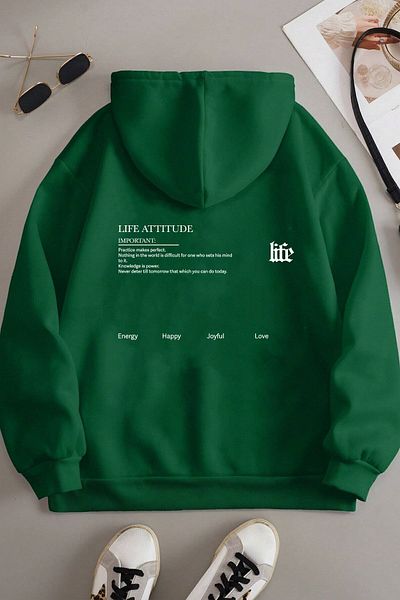 uyguntarz Φούτερ Unisex Oversize Life με στάμπα
