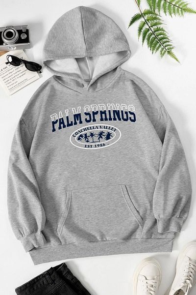 uyguntarz Unisex φούτερ με στάμπα Palm Springs
