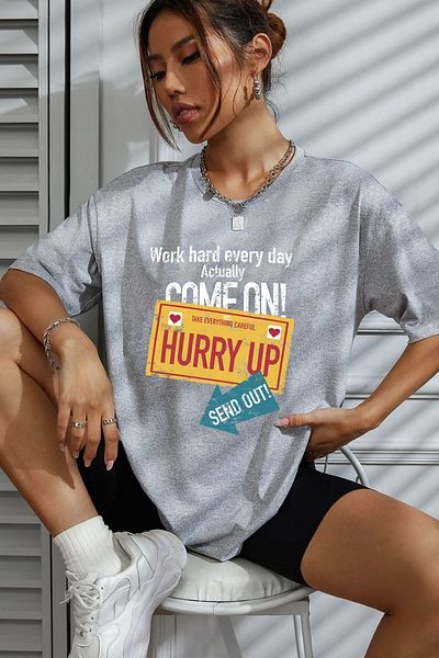 uyguntarz Unisex-T-Shirt mit Hurry-Up-Design