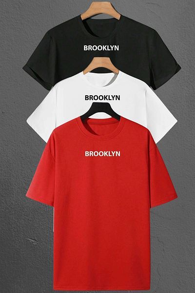 uyguntarz Brooklyn Printed Unisex Πακέτο T-shirt 3 τεμαχίων