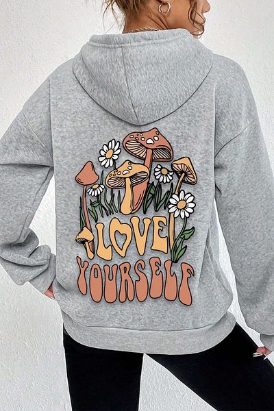 uyguntarz Φούτερ με στάμπα UnisexOversize "love Yourself".