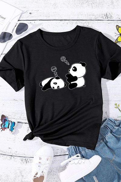 uyguntarz Παιδική μπλούζα Sleep Panda με στάμπα από βαμβάκι