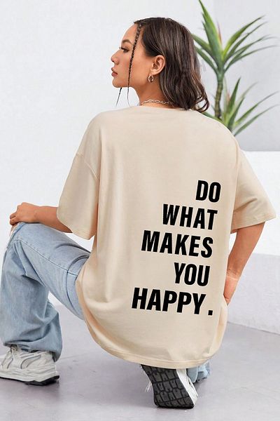 uyguntarz Do What – Übergroßes Unisex-T-Shirt mit Rückenaufdruck