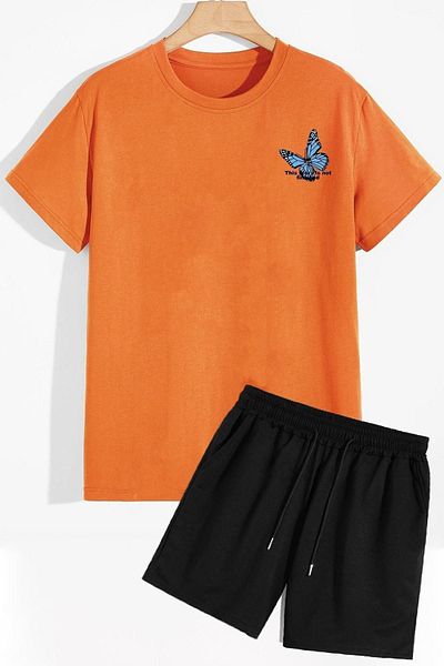 trendypassion Back Printed Shorts T-shirt Tracksuit Set