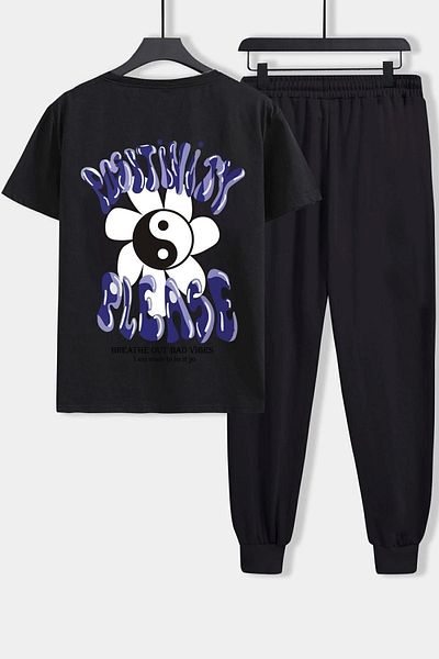 uyguntarz Σετ φόρμας 2 τεμαχίων Unisex Positivity Printed