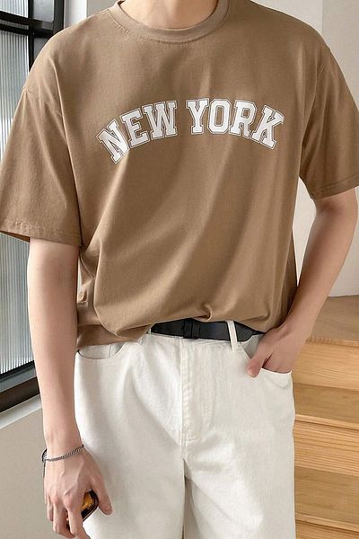 uyguntarz Ανδρικό μπλουζάκι New York Printed Oversize