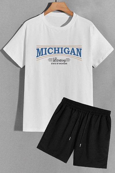 trendypassion Σετ φόρμας μπλουζάκι Michigan Shorts
