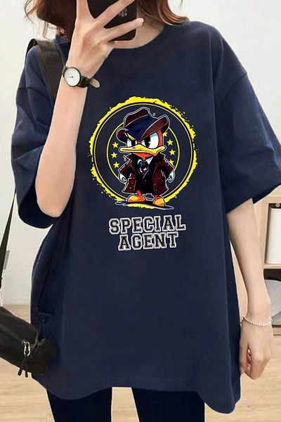 uyguntarz Unisex Special Agent Printed T-Shirt - Oversize Cut