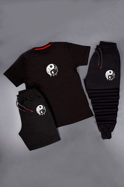trendypassion Συνδυασμός σετ γυμναστικής 3 τεμαχίων Unisex Yin & Yang Printed