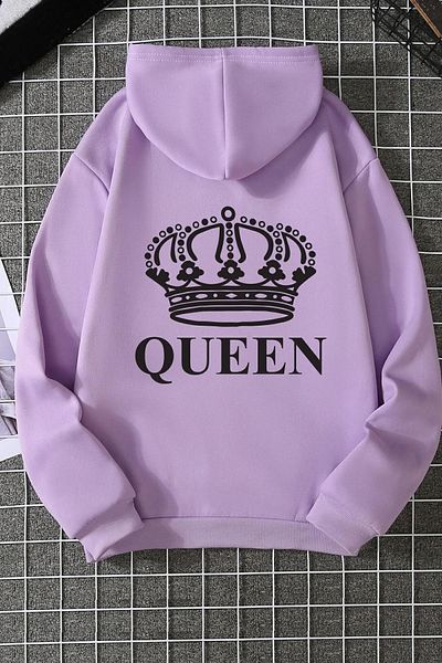 uyguntarz Unisex φούτερ με στάμπα Quenn στην πλάτη