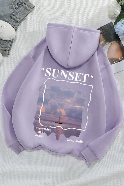 uyguntarz Unisex-Sweatshirt mit Sonnenuntergangsdruck