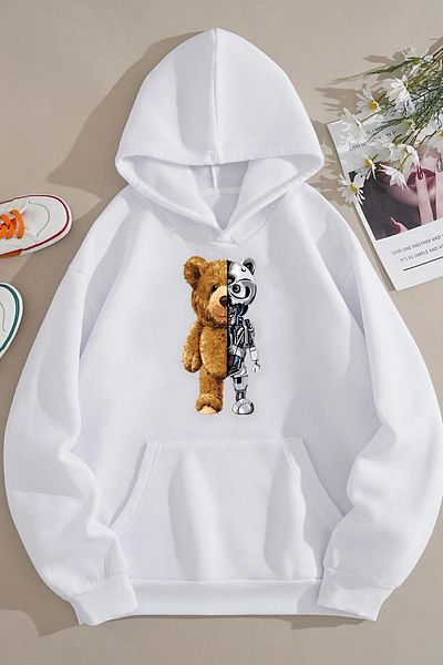 uyguntarz Φούτερ Unisex Boys Bear με στάμπα