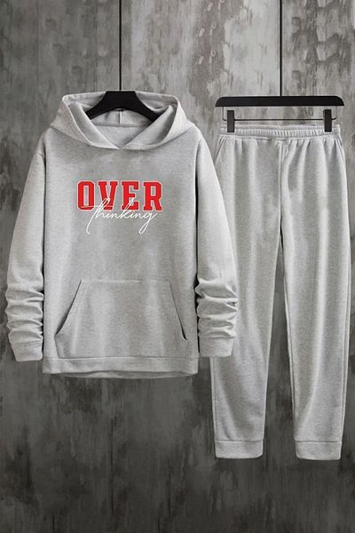 uyguntarz Σετ φόρμας με στάμπα Unisex Over Thinking