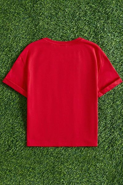 uyguntarz Baumwoll-T-Shirt mit Herz-Print für Kinder