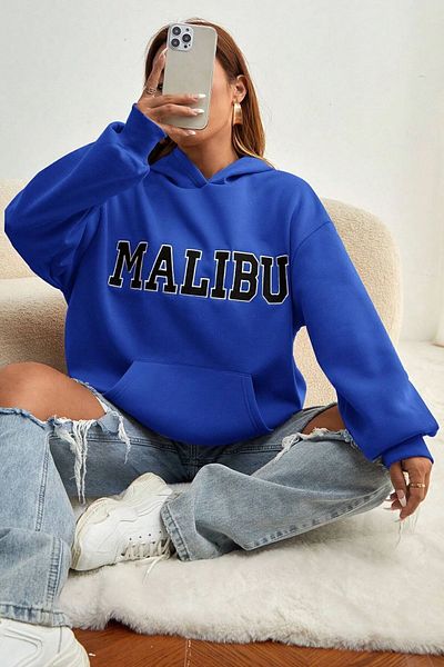 uyguntarz Unisex oversize mikina s potiskem Malibu