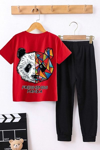uyguntarz Kids Panda Bottom - Top Tracksuit Set