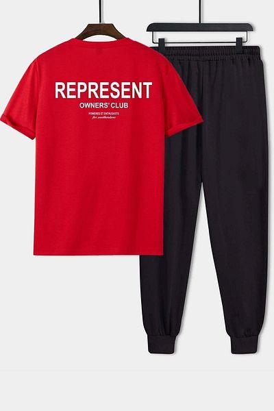 uyguntarz Unisex Represent Printed 2-Piece Tracksuit Set