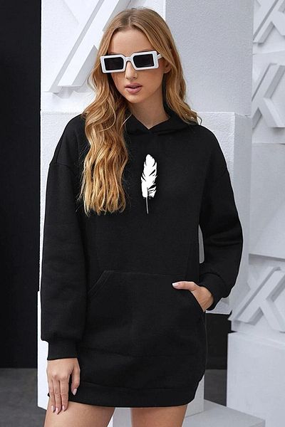 uyguntarz Унисекс суичър с щампа с пера