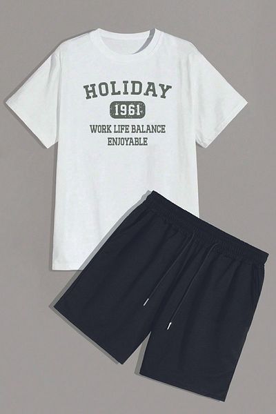 uyguntarz Unisex-Shorts-Set mit Urlaubsprint