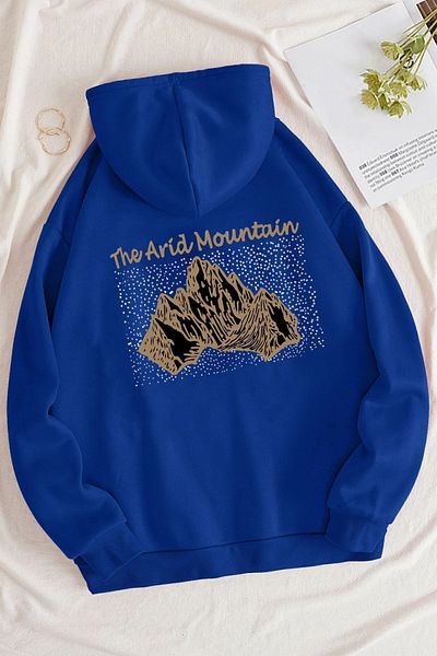 uyguntarz Φούτερ Unisex Oversize Arid Mountain με στάμπα