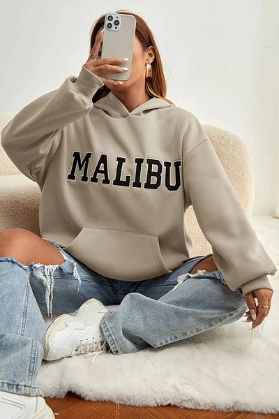 uyguntarz Malibu bedrucktes Unisex-Sweatshirt in Übergröße