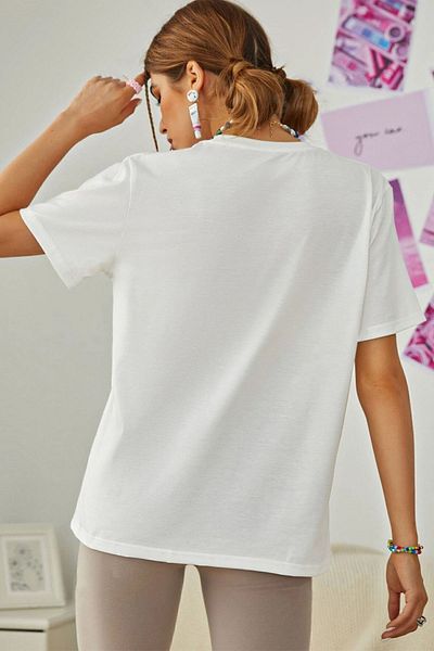 uyguntarz Μπλουζάκι Unisex Be Happy με στάμπα μεγάλου μεγέθους