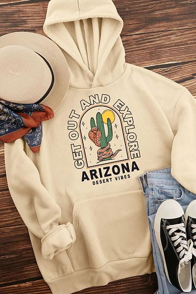 uyguntarz Unisex φούτερ με στάμπα Arizona