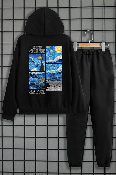 uyguntarz Удобен анцуг VanGogh Patterned за момчета и момичета