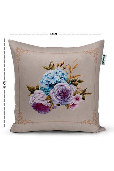 Sakallı Husă de pernă decorativă imprimată 3D cu model de trandafiri colorați