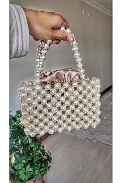 ABBEY Büyük incili çanta (inci askı hediyeli)