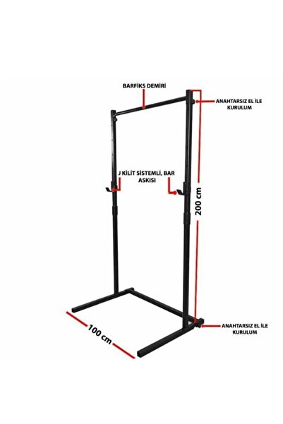 Fitnjoy sports Bench Squat Barfiks Istasyonu 40x40 Profil 3m Bağlantı Noktalı