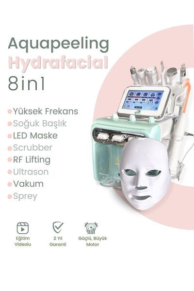 Genel Markalar Led Maskeli & Yüksek Frekanslı Hydrafacial 8in1