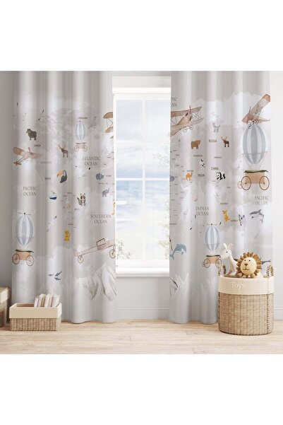 Bebemotto Atlas, Dünya Haritası, Gri, Kahverengi, Ithal Kumaş, Çocuk Ve Bebek...