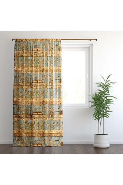 Bebemotto Etnik Mısır Figürleri, Hardal, Sarı, Ithal Kumaş, Çalışma Odası, Ge...