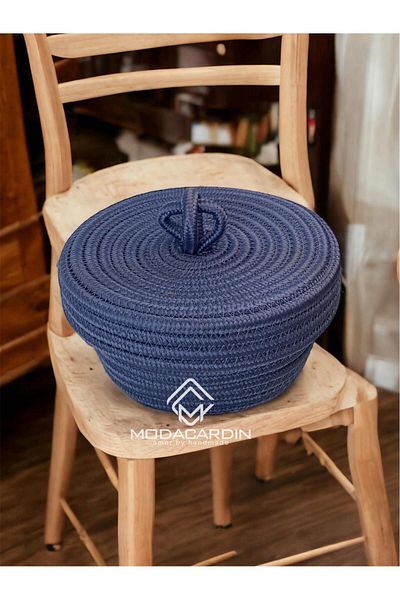 JÜTEX HOME Organizator din iuta din rachita - cu capac pentru cos