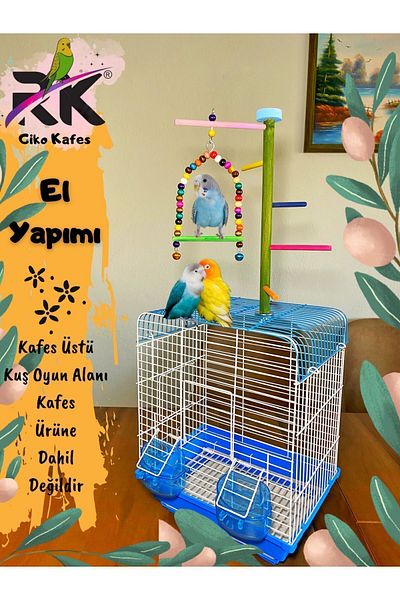Ciko Kafes Cage Top Fun Stepped Swing Bird Playground