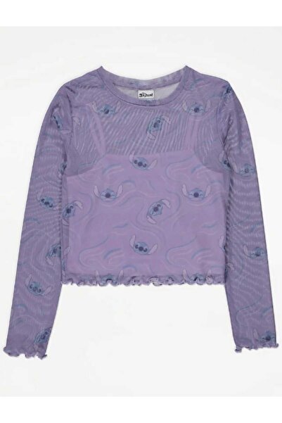 Colorstories Lilo and Stitch Lilac Knit Long Sleeve Tulle Top