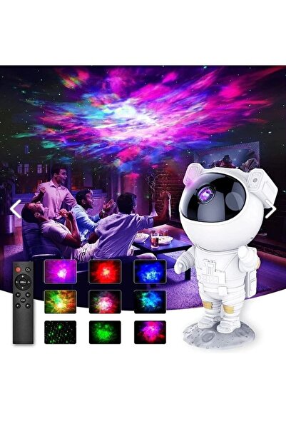Keyfi Sepet Astronot Projektör Gece Masa Lambası Galaxy Gökyüzü Star Projeksi...