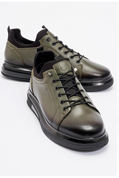Hammer Jack Surrey Hakiki Deri Haki Erkek Casual Ayakkabı