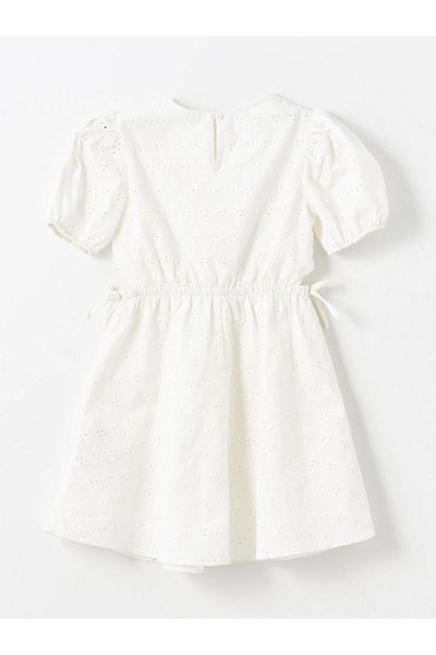 LC Waikiki LCW Kids Girl's Dress - Crew Neck and Scallop Detail