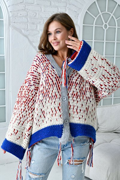 WOMAN VISION Women's Spanish Sleeve Cardigan - Off Shoulder, Oversize Fit, Ve...