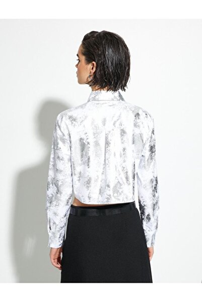 Koton Γυναικείο μεταλλικό πουκάμισο Crop