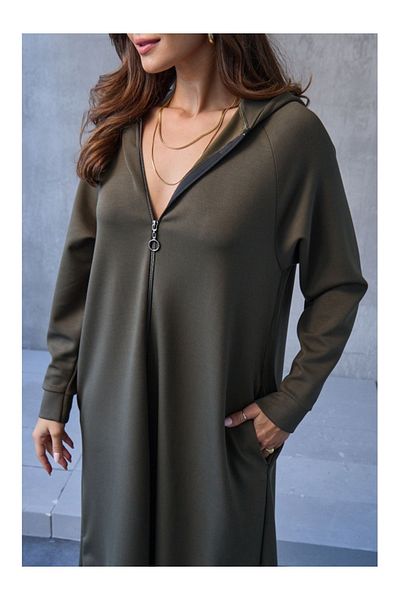 Elif Özbey Butik Φόρεμα Modal Bell - Χακί με φερμουάρ