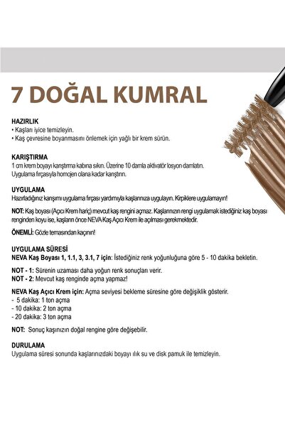 Neva 2'Lİ SET Kaş Boyası 7 DOĞAL KUMRAL + Kaş Açıcı Krem (vegan)