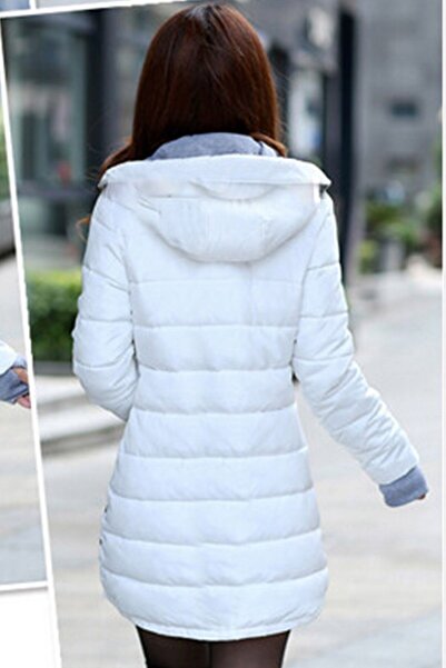 Mothermood Kışlık Şık Kapüşonlu Uzun Kadın Şişme Mont