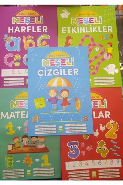 Ema Kitap Neşeli Harfler, Matematik, Çizgiler, Etkinlikler, Sayılar Seti 5 Kitap