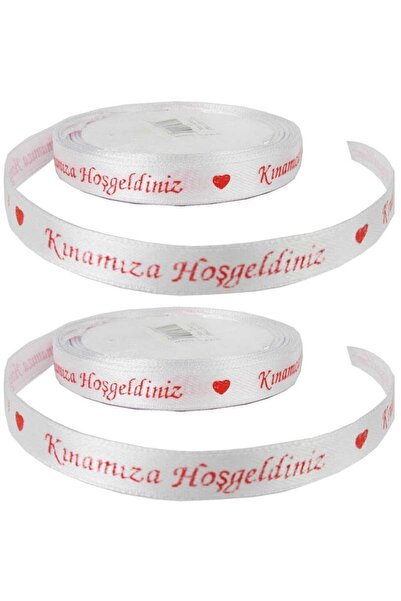 HKNYS KURDELA SATEN KINAMIZA HOŞGELDİNİZ YAZILI -KINA KURDALESİ-BEYAZ KIRMIZI...