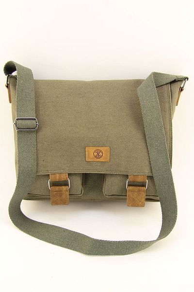HNB Τσάντα Laptop Canvas Khaki Waterproof Postman Business School Χαρτοφύλακας (ΔΩΡΟ ΧΕΡΙΟΥ)